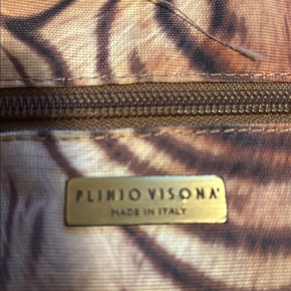 Plinio Visona Brown and Tan Leather Bag - Picture 2 of 4